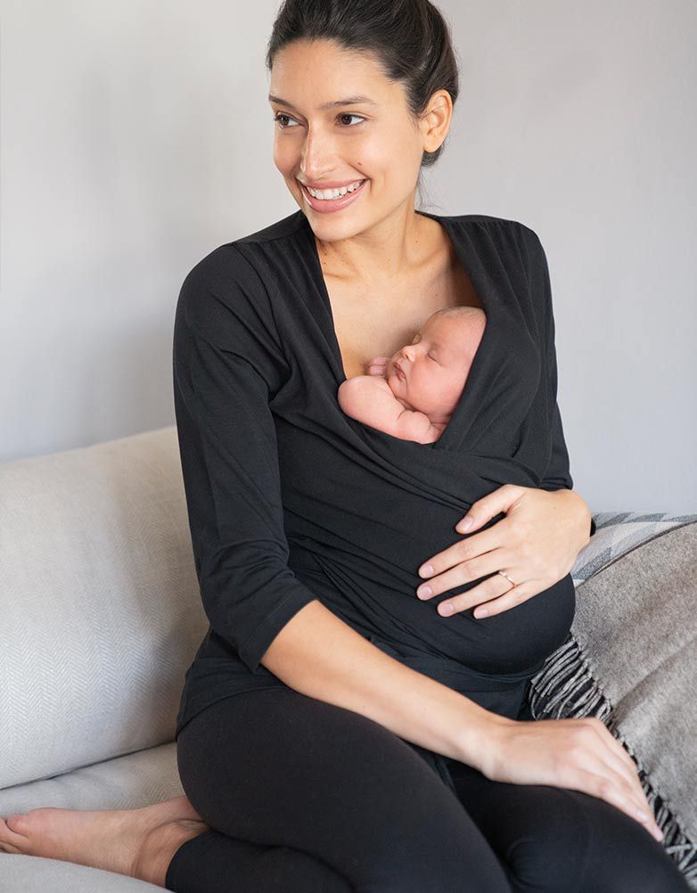 Black Cotton Skin To Skin Top | Women Seraphine Essentials