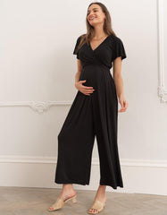 Black Lenzing™ Ecovero™ Maternity &amp; Nursing Jumpsuit | Women Seraphine Jumpsuits