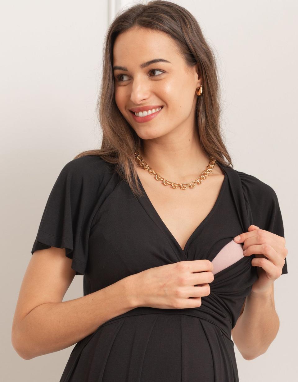 Black Lenzing™ Ecovero™ Maternity &amp; Nursing Jumpsuit | Women Seraphine Jumpsuits