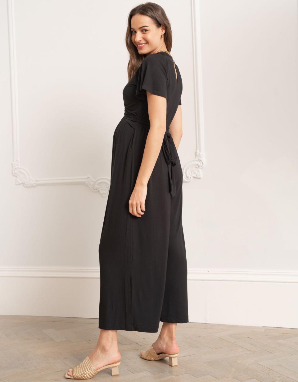 Black Lenzing™ Ecovero™ Maternity &amp; Nursing Jumpsuit | Women Seraphine Jumpsuits