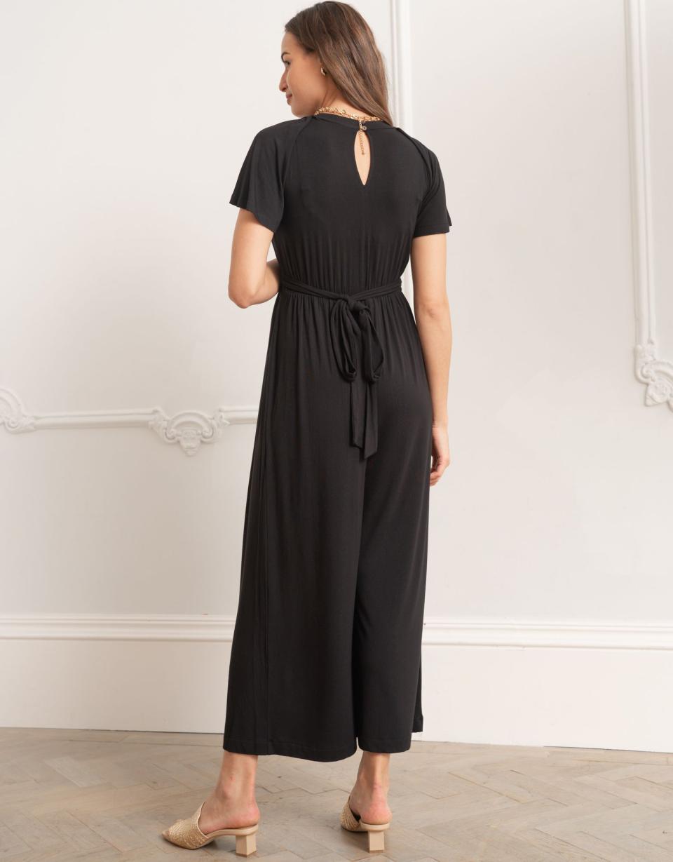 Black Lenzing™ Ecovero™ Maternity &amp; Nursing Jumpsuit | Women Seraphine Jumpsuits