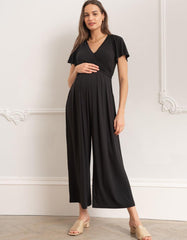 Black Lenzing™ Ecovero™ Maternity &amp; Nursing Jumpsuit | Women Seraphine Jumpsuits