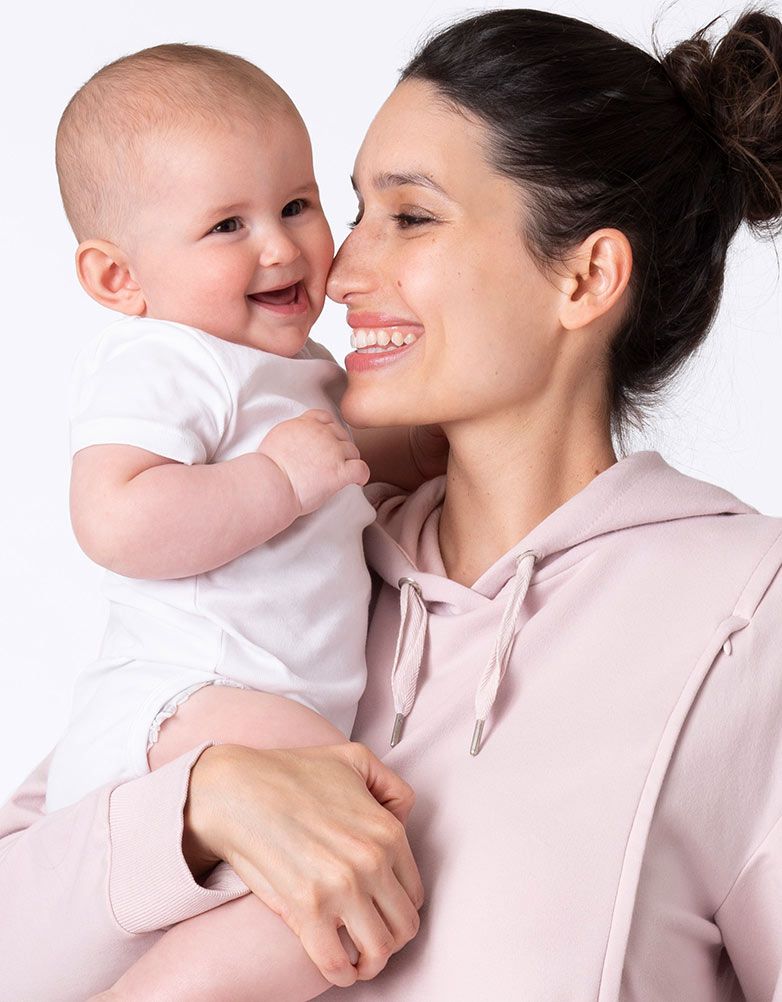 Blush Pink Maternity &amp; Nursing Hoodie | Women Seraphine Coats &amp; Jackets