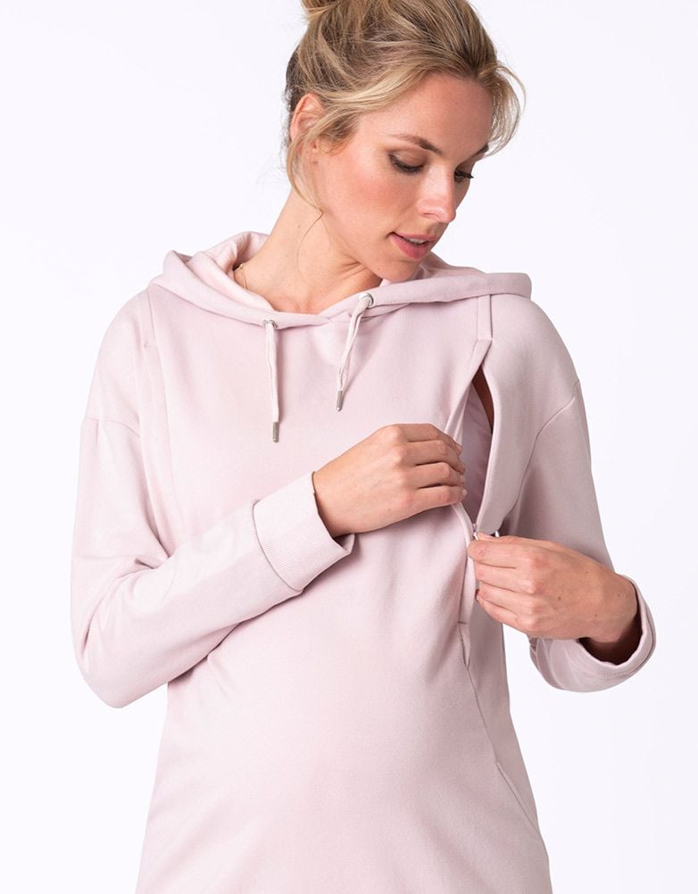 Blush Pink Maternity &amp; Nursing Hoodie | Women Seraphine Coats &amp; Jackets