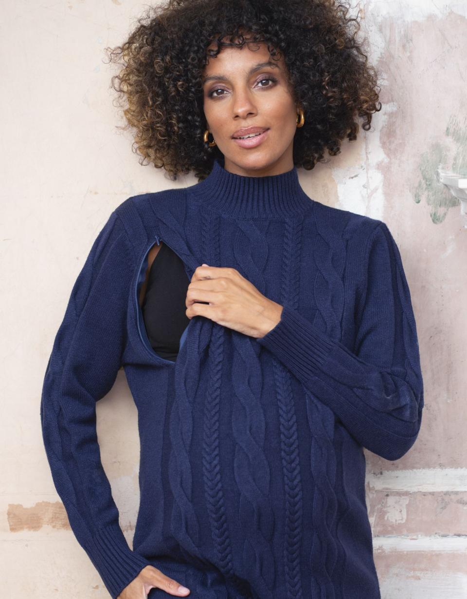 Cable Knit Maternity &amp; Nursing Tunic | Women Seraphine Jumpers &amp; Knitwear
