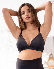 Charcoal Marl Maternity &amp; Nursing Wireless Bra | Women Seraphine Lingerie &amp; Shapewear