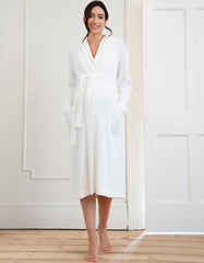 Cotton Hooded Waffle Maternity-To-Nursing Dressing Gown | Women Seraphine Sleepwear