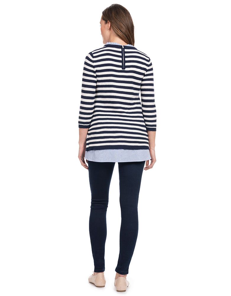 Cotton Maternity &amp; Nursing Sweater With Detachable Collar | Women Seraphine Jumpers &amp; Knitwear