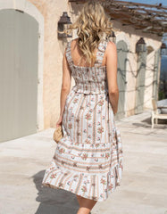 Cotton Shirred Strappy Midi Maternity-To-Nursing Dress | Women Seraphine Dresses