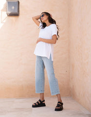 Cropped Straight Wide-Leg Maternity Jeans | Women Seraphine Jeans