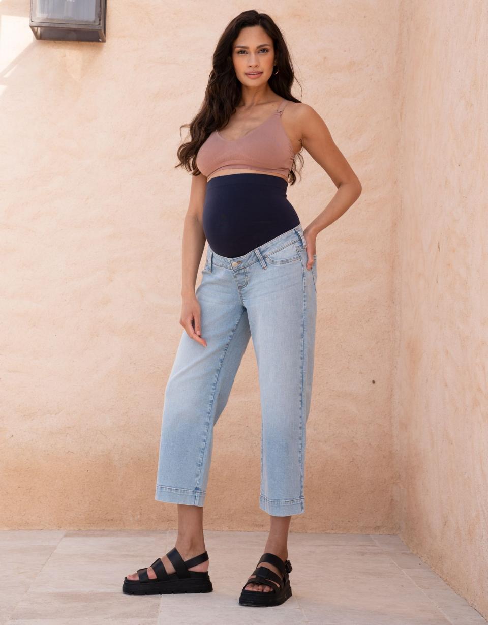 Cropped Straight Wide-Leg Maternity Jeans | Women Seraphine Jeans