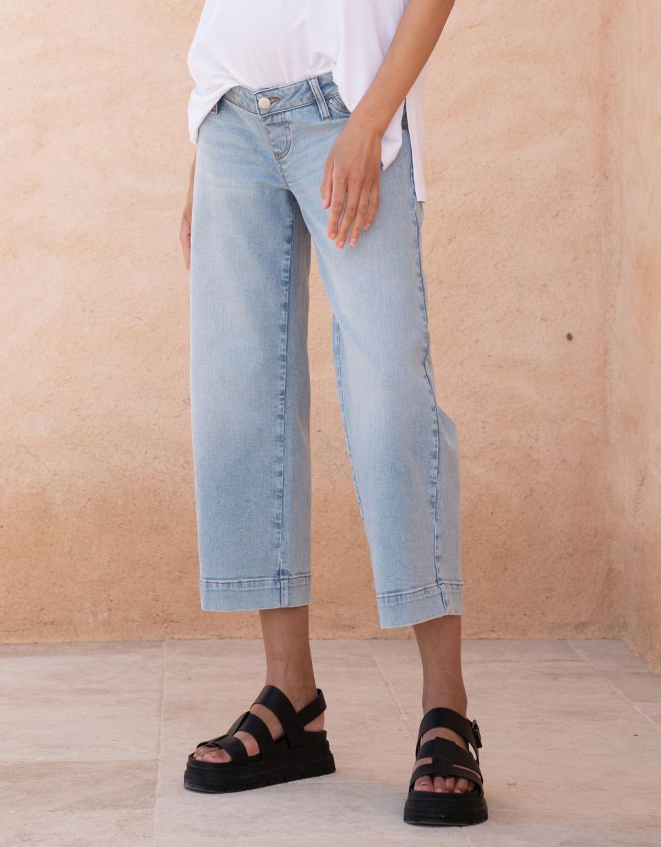 Cropped Straight Wide-Leg Maternity Jeans | Women Seraphine Jeans