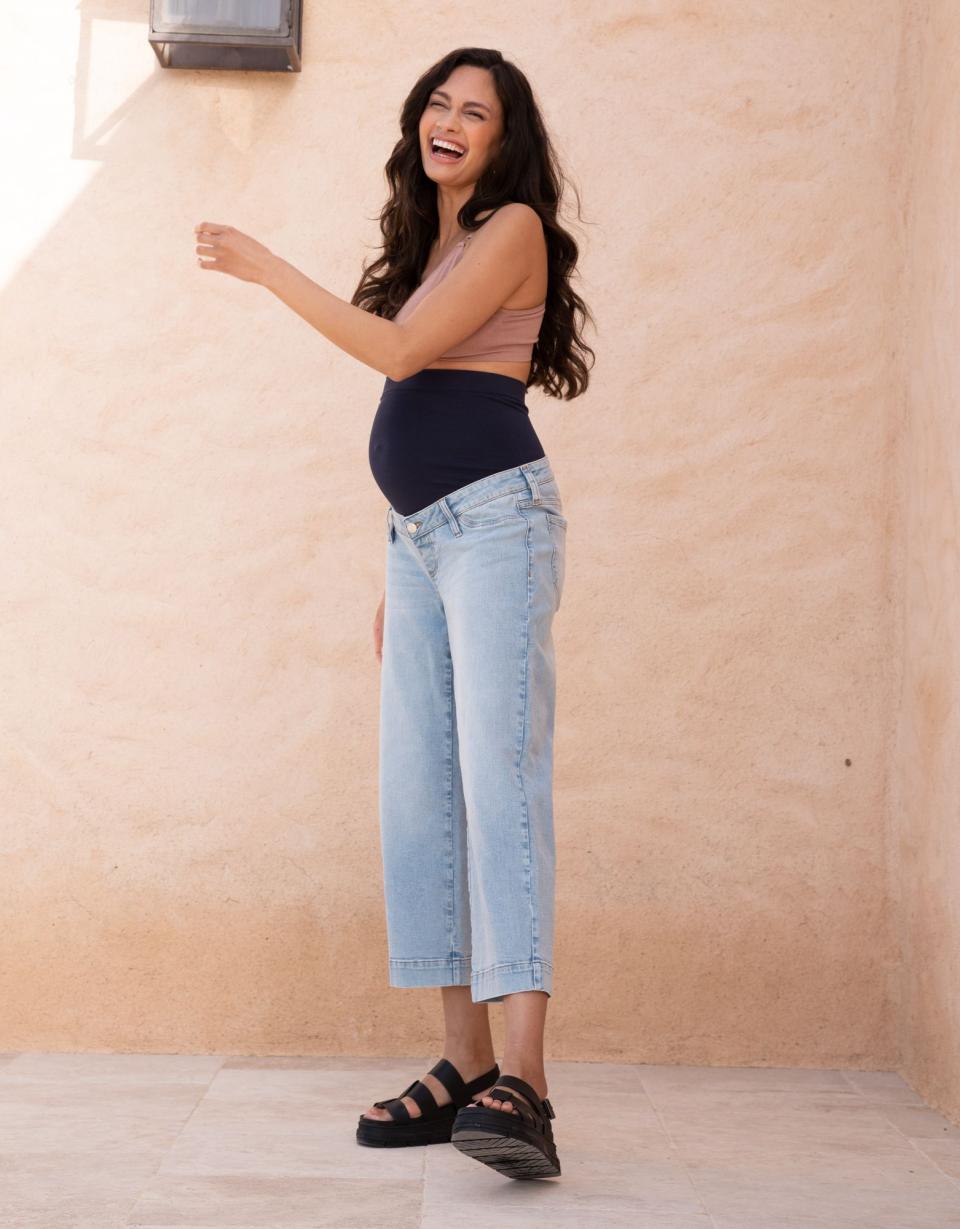 Cropped Straight Wide-Leg Maternity Jeans | Women Seraphine Jeans