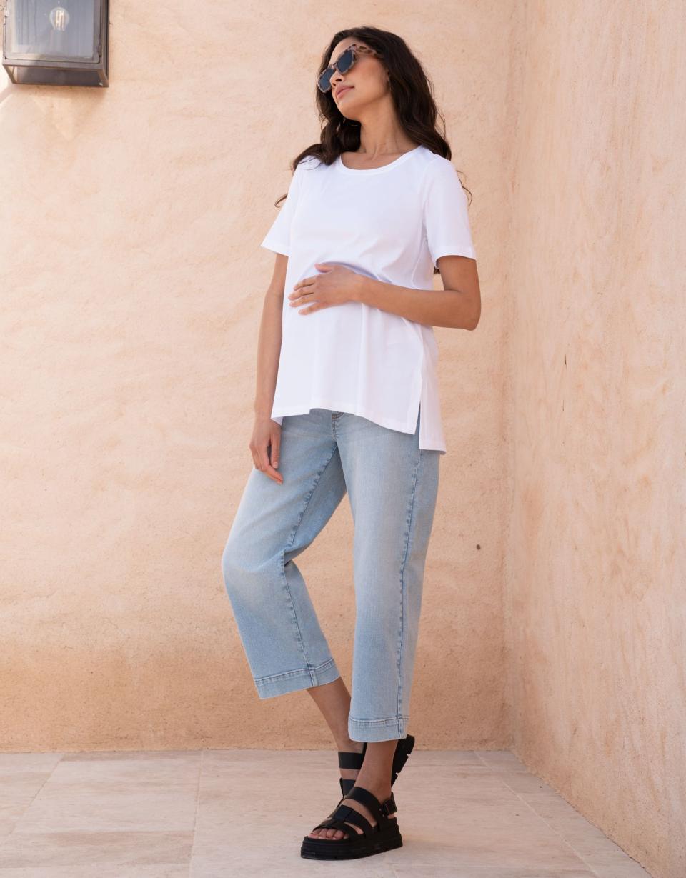 Cropped Straight Wide-Leg Maternity Jeans | Women Seraphine Jeans
