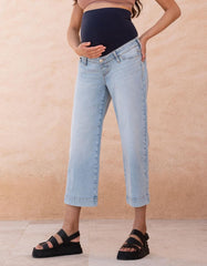 Cropped Straight Wide-Leg Maternity Jeans | Women Seraphine Jeans