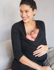 Curve Black Cotton Skin To Skin Top | Women Seraphine Skin To Skin