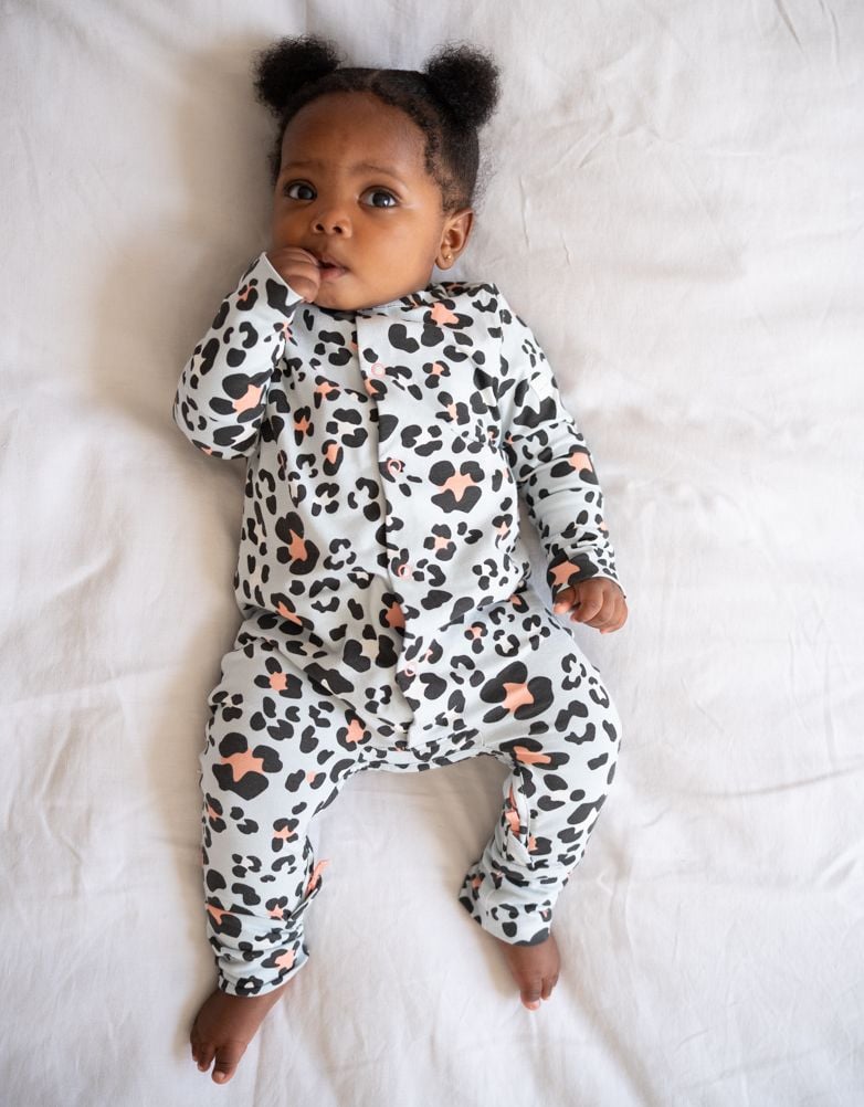 Easy Zip Organic Cotton Sleepsuit – Animal Print | Baby Seraphine Baby Clothes