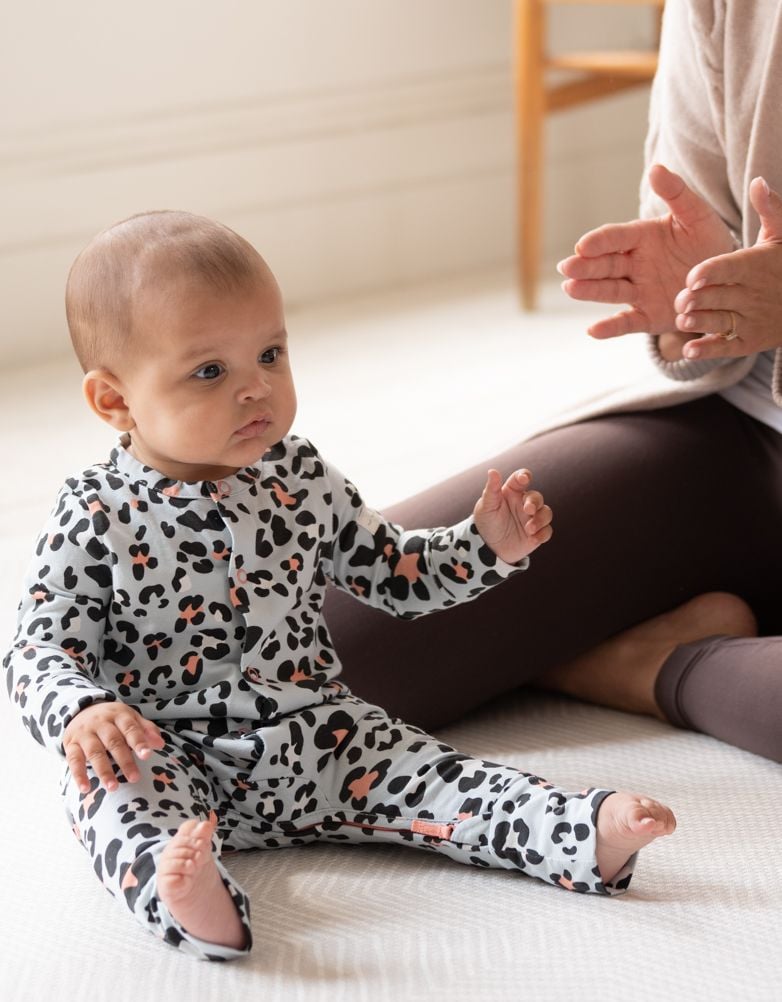 Easy Zip Organic Cotton Sleepsuit – Animal Print | Baby Seraphine Baby Clothes