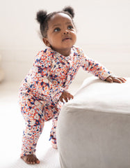 Easy Zip Organic Cotton Sleepsuit – Floral | Baby Seraphine Baby Clothes