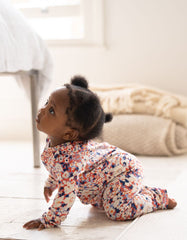 Easy Zip Organic Cotton Sleepsuit – Floral | Baby Seraphine Baby Clothes