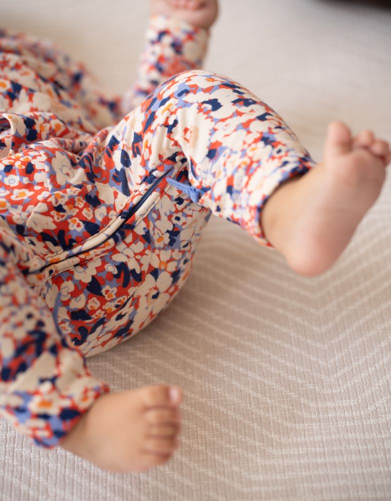 Easy Zip Organic Cotton Sleepsuit – Floral | Baby Seraphine Baby Clothes