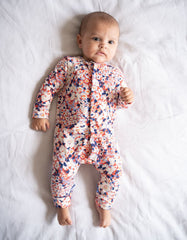 Easy Zip Organic Cotton Sleepsuit – Floral | Baby Seraphine Baby Clothes
