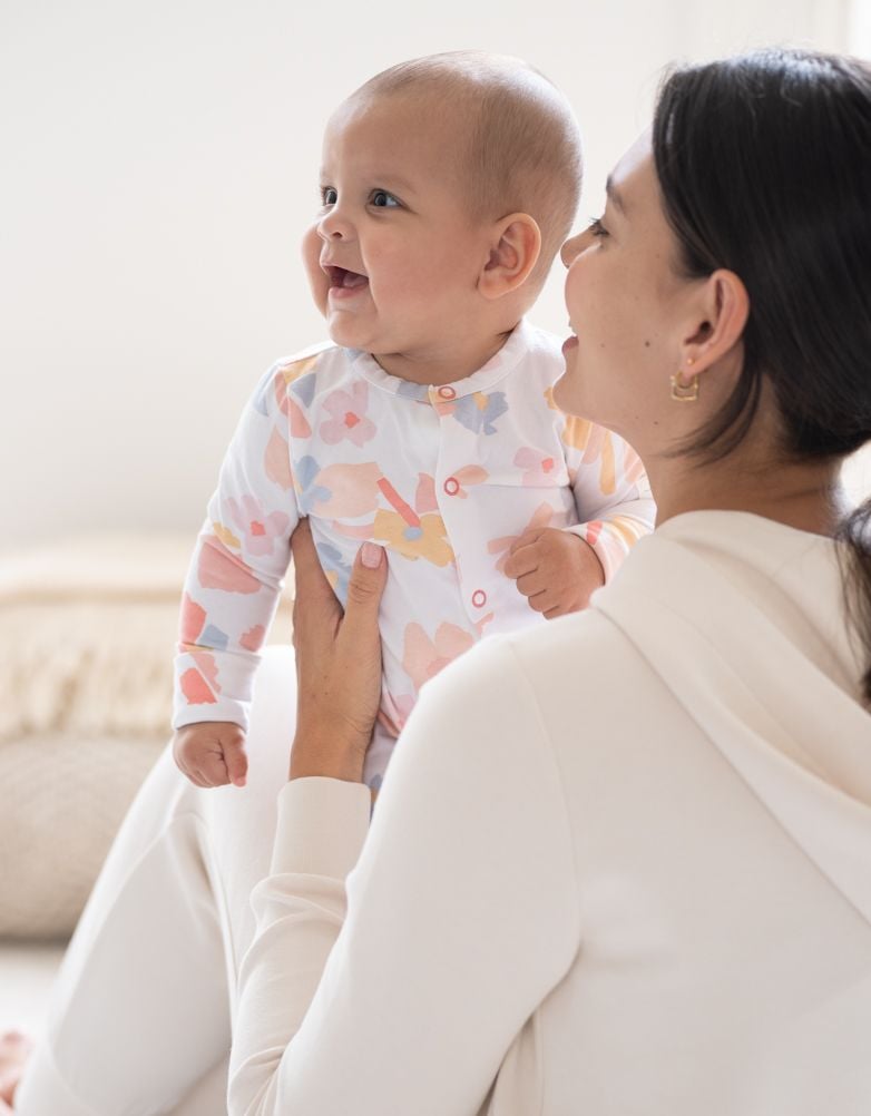 Easy Zip Organic Cotton Sleepsuit – Geo Floral | Baby Seraphine Baby Clothes