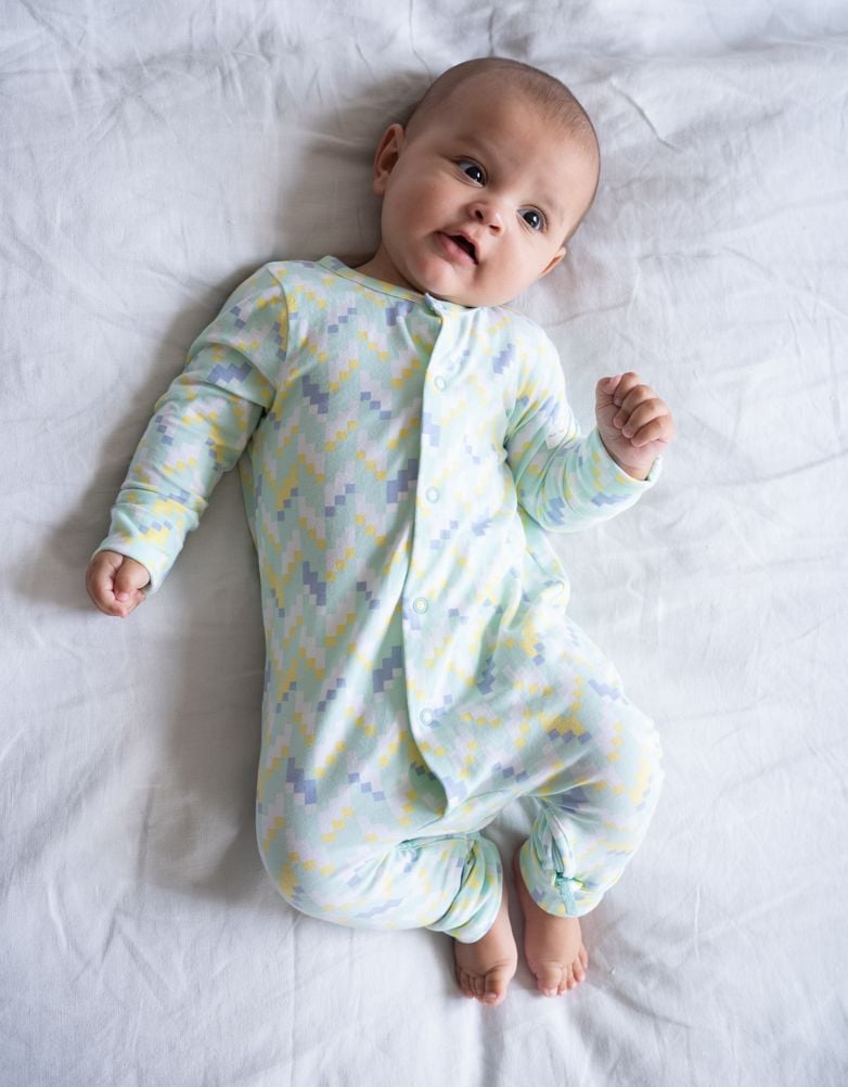 Easy Zip Organic Cotton Sleepsuit – Mint | Baby Seraphine Baby Clothes