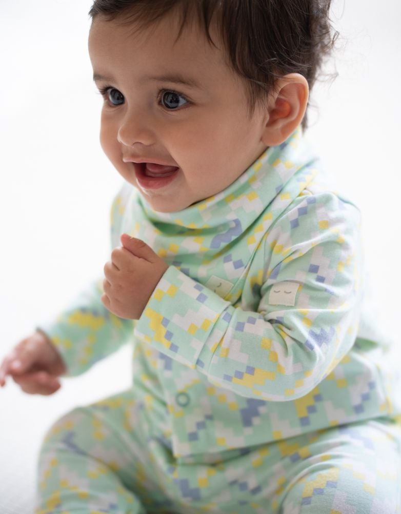 Easy Zip Organic Cotton Sleepsuit – Mint | Baby Seraphine Baby Clothes
