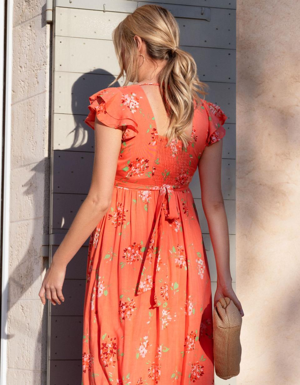 Flutter Sleeve Maxi Wrap Maternity Dress | Women Seraphine Dresses