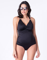 Front Twist Black Maternity Swimsuit | Women Seraphine Beach &amp; Swimwear