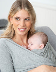 Grey Cotton ¾ Sleeve Skin To Skin Top | Women Seraphine Essentials