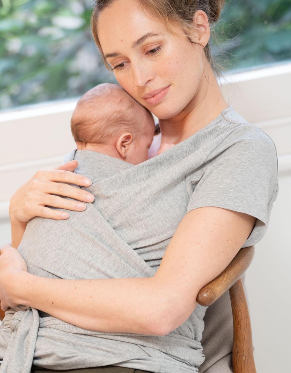 Grey Cotton Short-Sleeve Skin To Skin Top | Women Seraphine Skin To Skin