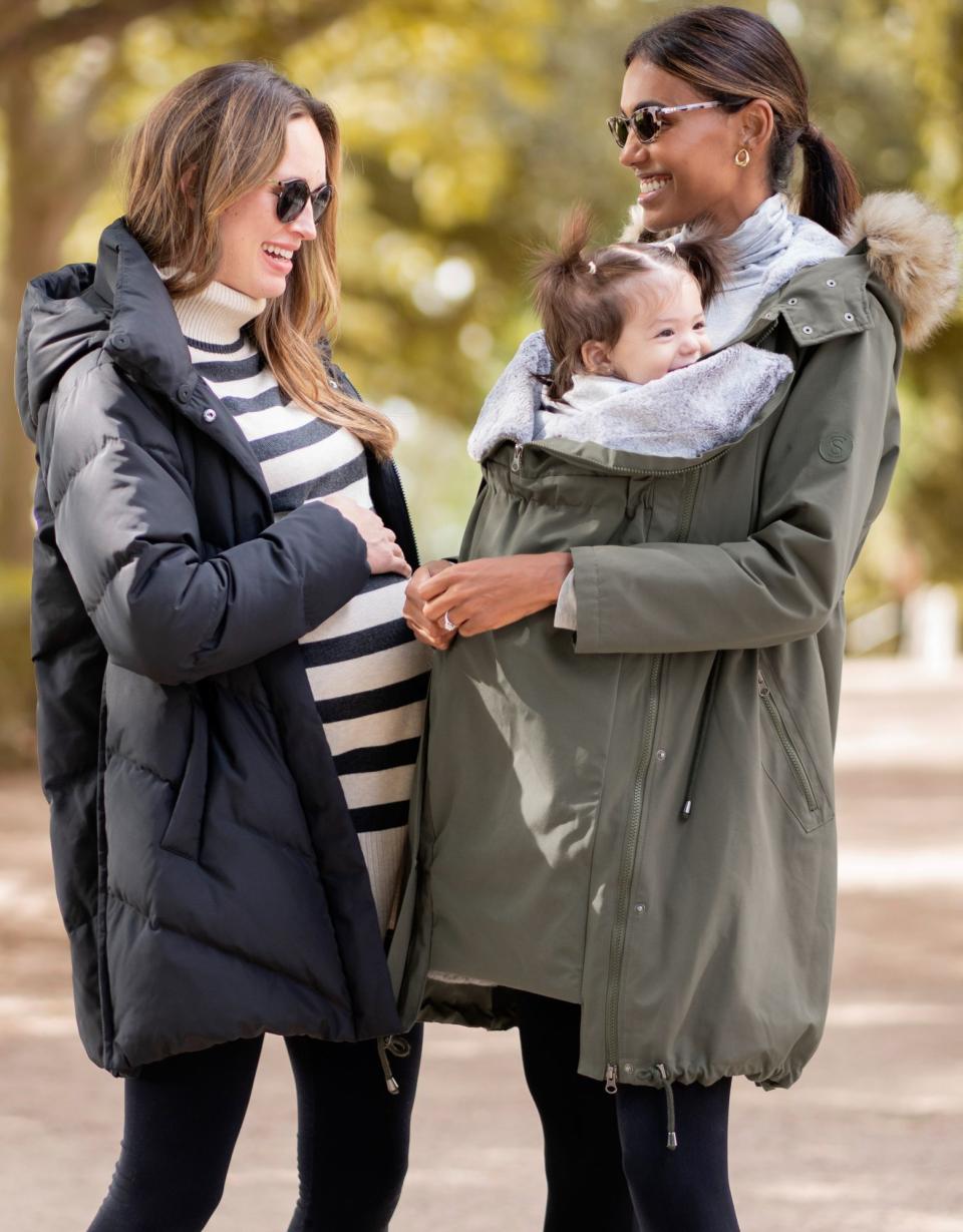 Khaki 3 In 1 Winter Maternity Parka | Women Seraphine Coats &amp; Jackets