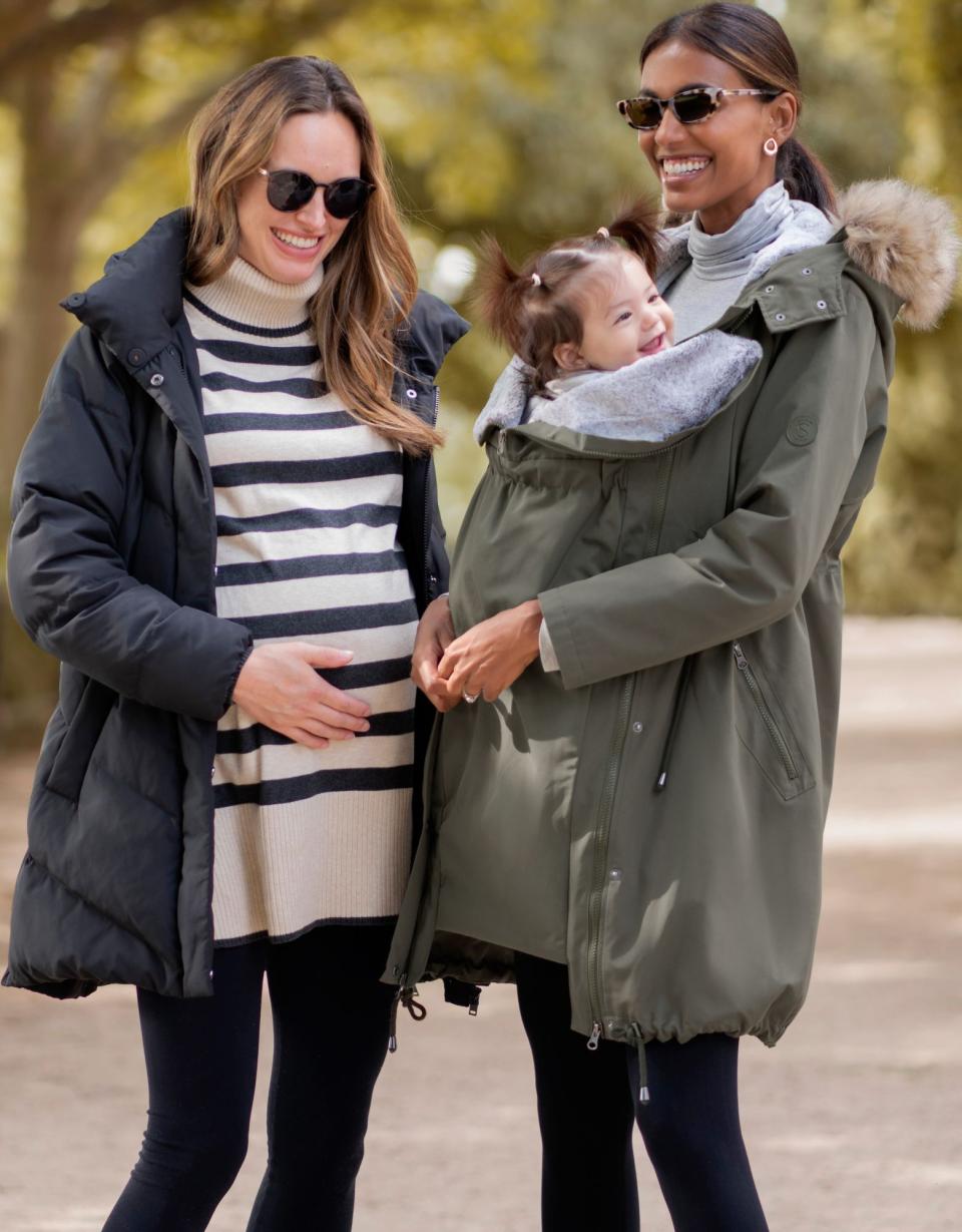 Khaki 3 In 1 Winter Maternity Parka | Women Seraphine Coats &amp; Jackets