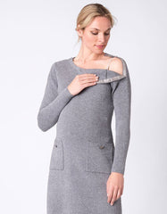 Knitted Maternity &amp; Nursing Dress With Pockets | Women Seraphine Jumpers &amp; Knitwear
