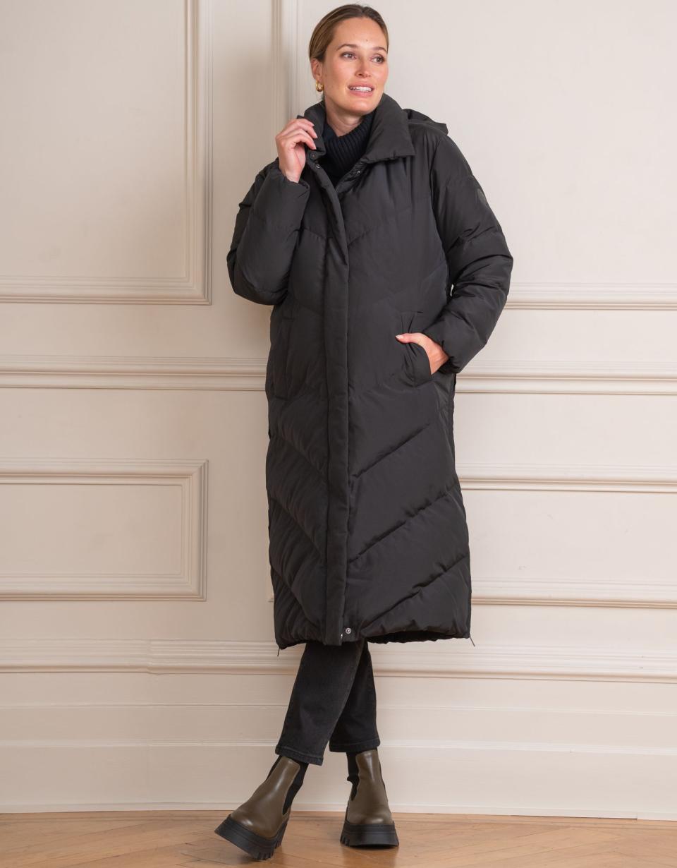 Long Black Maternity &amp; Babywearing Puffer Coat | Women Seraphine Coats &amp; Jackets