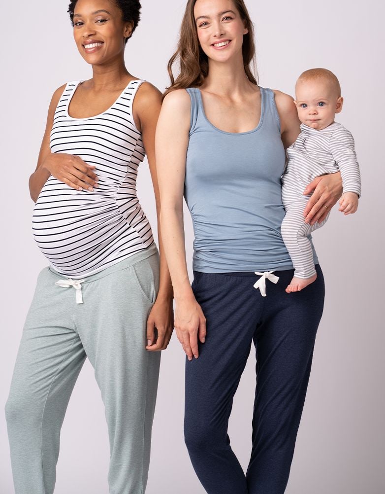 Maternity Lounge Pants – Navy &amp; Sage Twin Pack | Women Seraphine Kits &amp; Sets