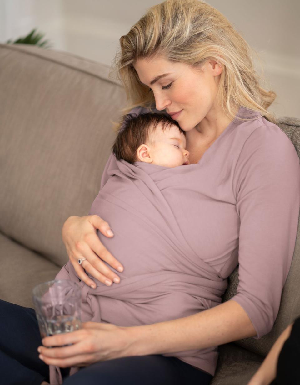 Mauve Cotton ¾ Sleeve Skin To Skin Top | Women Seraphine Skin To Skin