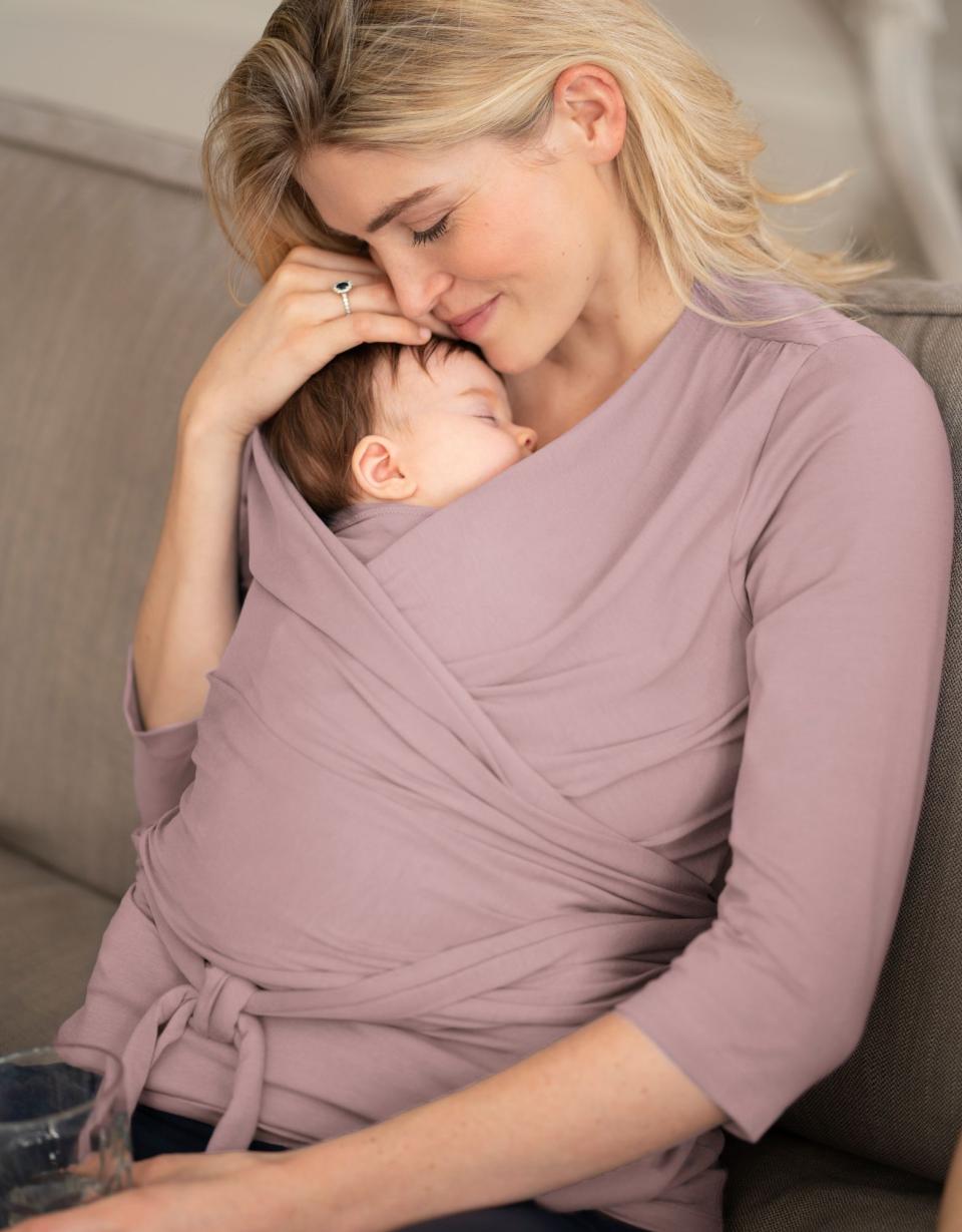 Mauve Cotton ¾ Sleeve Skin To Skin Top | Women Seraphine Skin To Skin