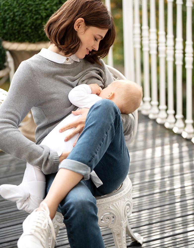 Mock Shirt Cotton Mix Maternity &amp; Nursing Sweater | Women Seraphine Jumpers &amp; Knitwear