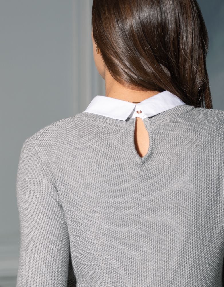 Mock Shirt Cotton Mix Maternity &amp; Nursing Sweater | Women Seraphine Jumpers &amp; Knitwear