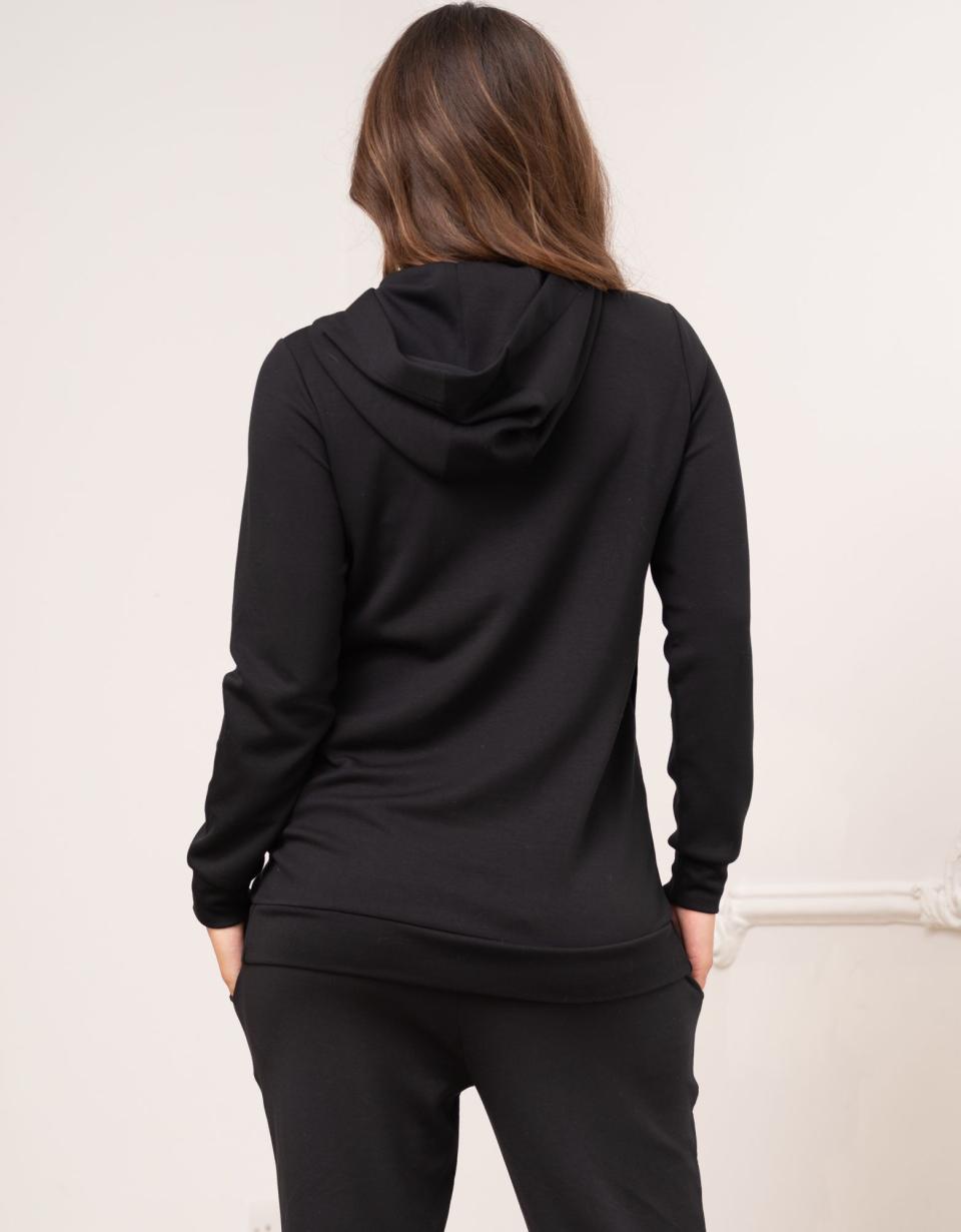 Modal Blend Black Maternity &amp; Nursing Hoodie | Women Seraphine Jumpers &amp; Knitwear