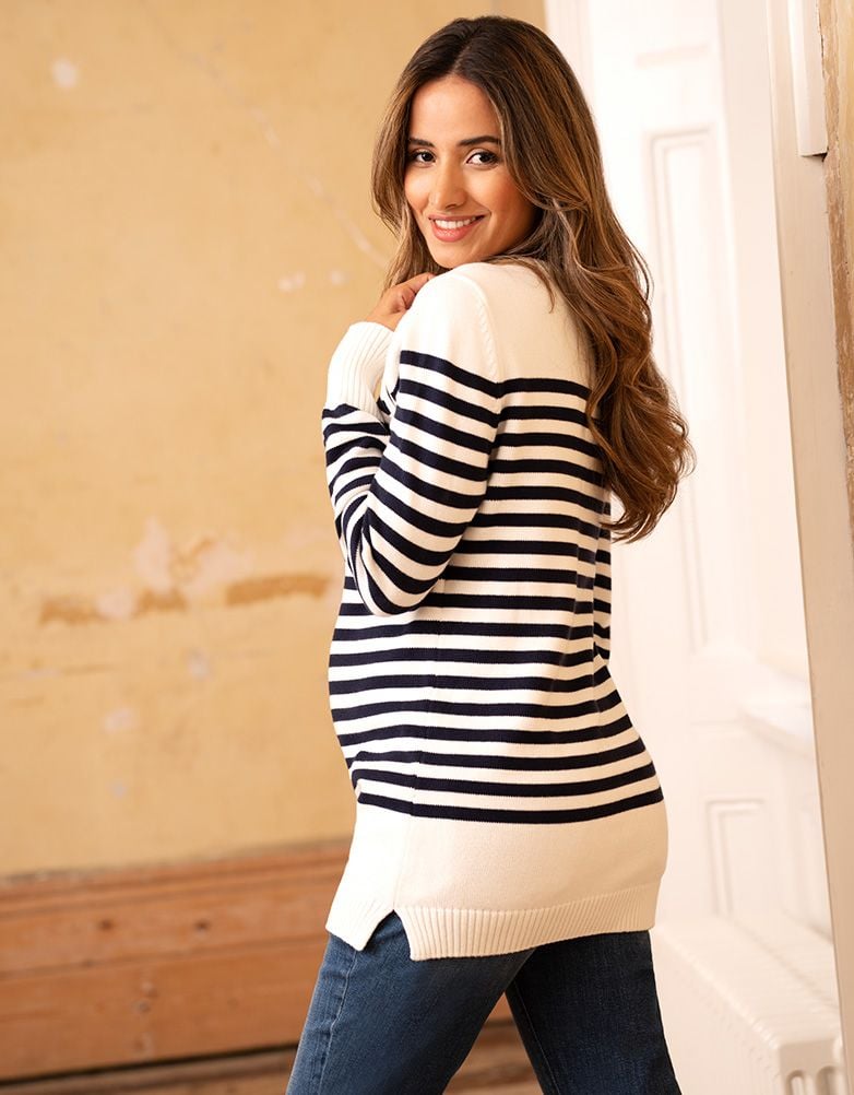 Nautical Cotton Maternity &amp; Nursing Sweater | Women Seraphine Jumpers &amp; Knitwear