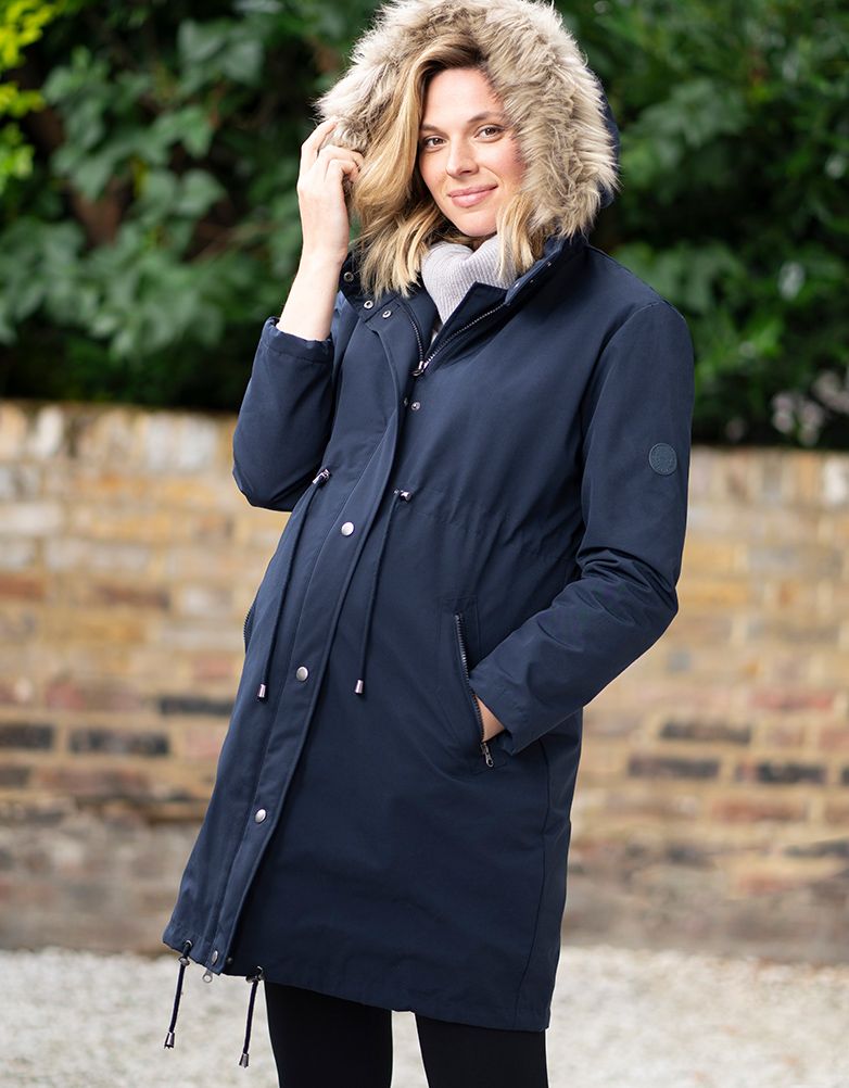 Navy Blue 3 In 1 Winter Maternity Parka | Women Seraphine Coats &amp; Jackets