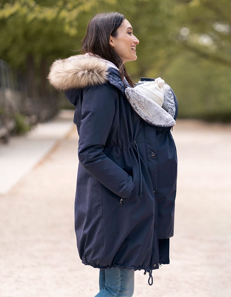 Navy Blue 3 In 1 Winter Maternity Parka | Women Seraphine Coats &amp; Jackets
