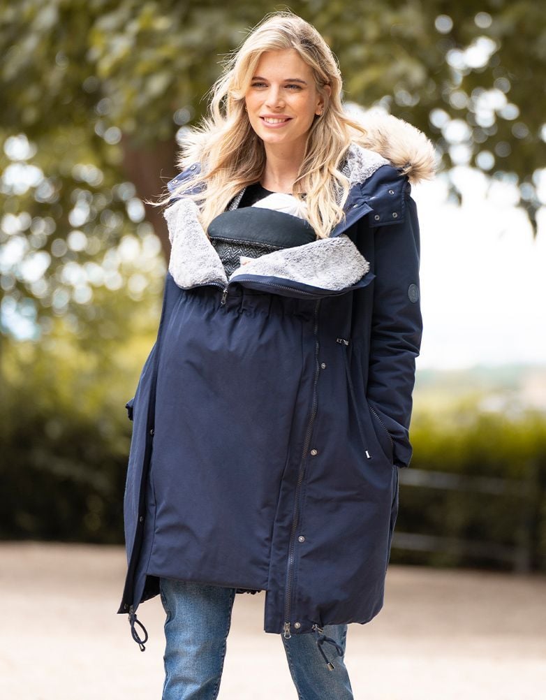 Navy Blue 3 In 1 Winter Maternity Parka | Women Seraphine Coats &amp; Jackets