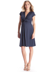 Navy Blue Knot Front Maternity Dress | Women Seraphine Formal Dresses