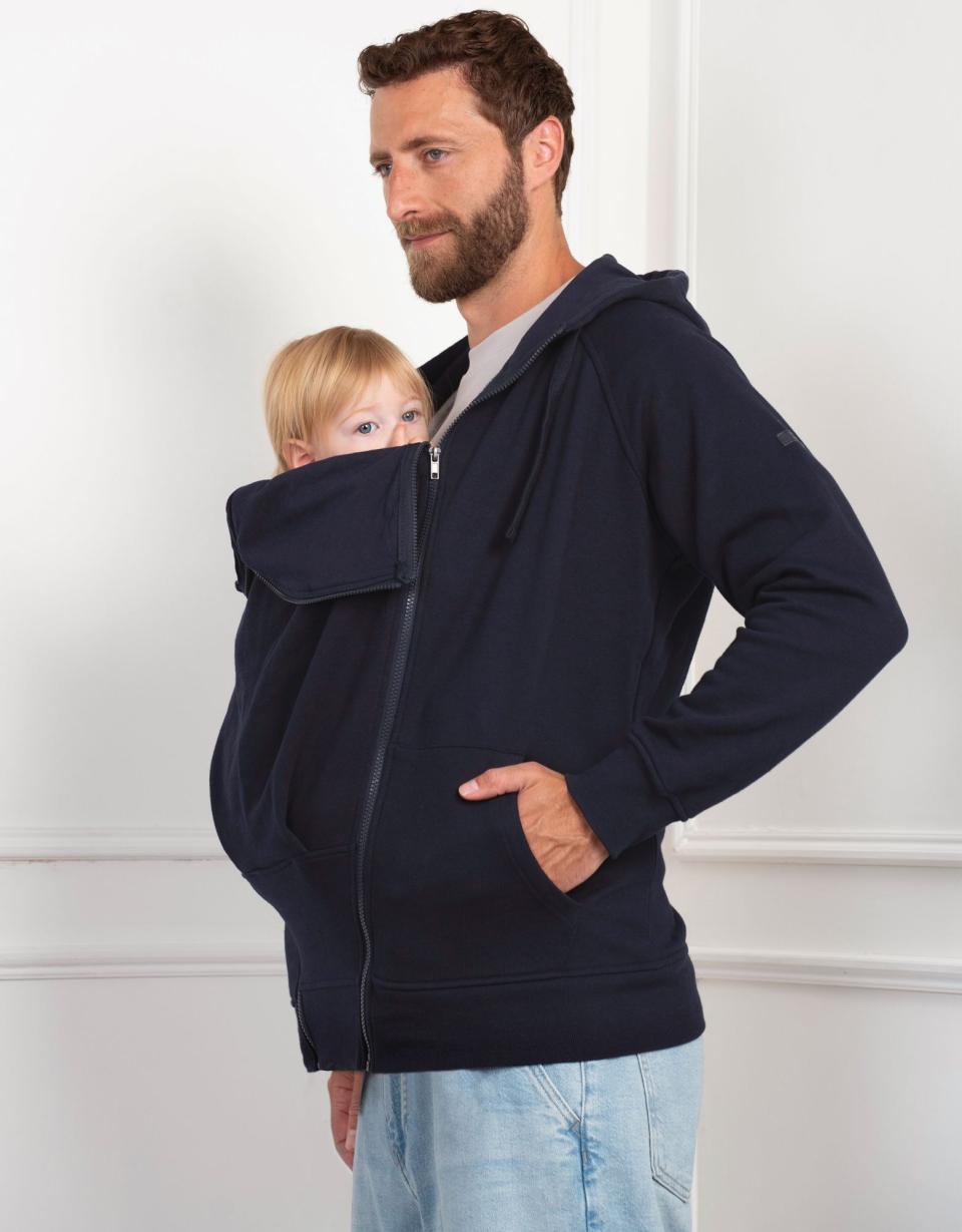 Navy Blue Men&#039;s Babywearing Hoodie | Women Seraphine Coats &amp; Jackets