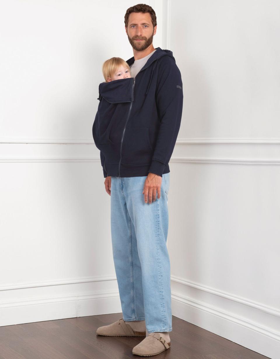 Navy Blue Men&#039;s Babywearing Hoodie | Women Seraphine Coats &amp; Jackets